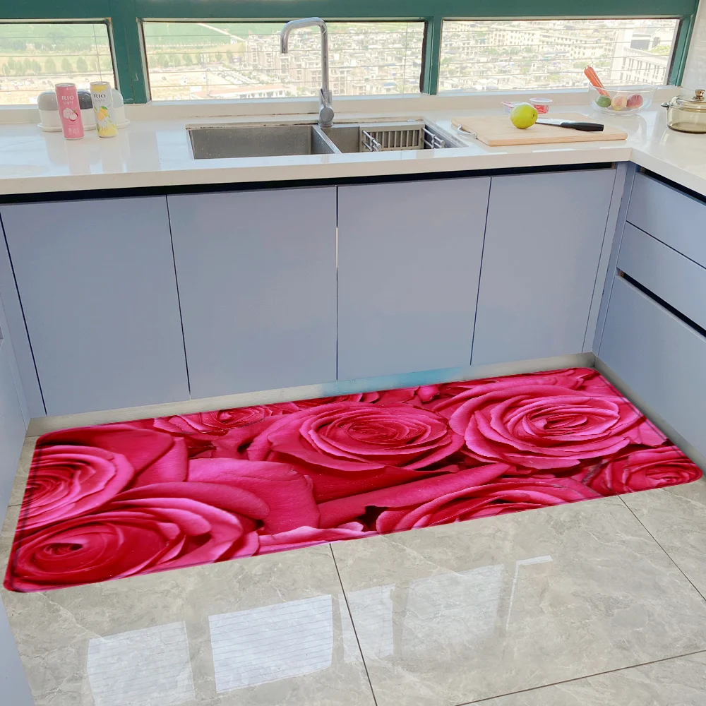 Rose Floor Mat Bathroom Mats Kitchen Carpet Custom Doormat Entrance Door Cute Rug Room Rugs Home Carpets Bath Foot Prayer House