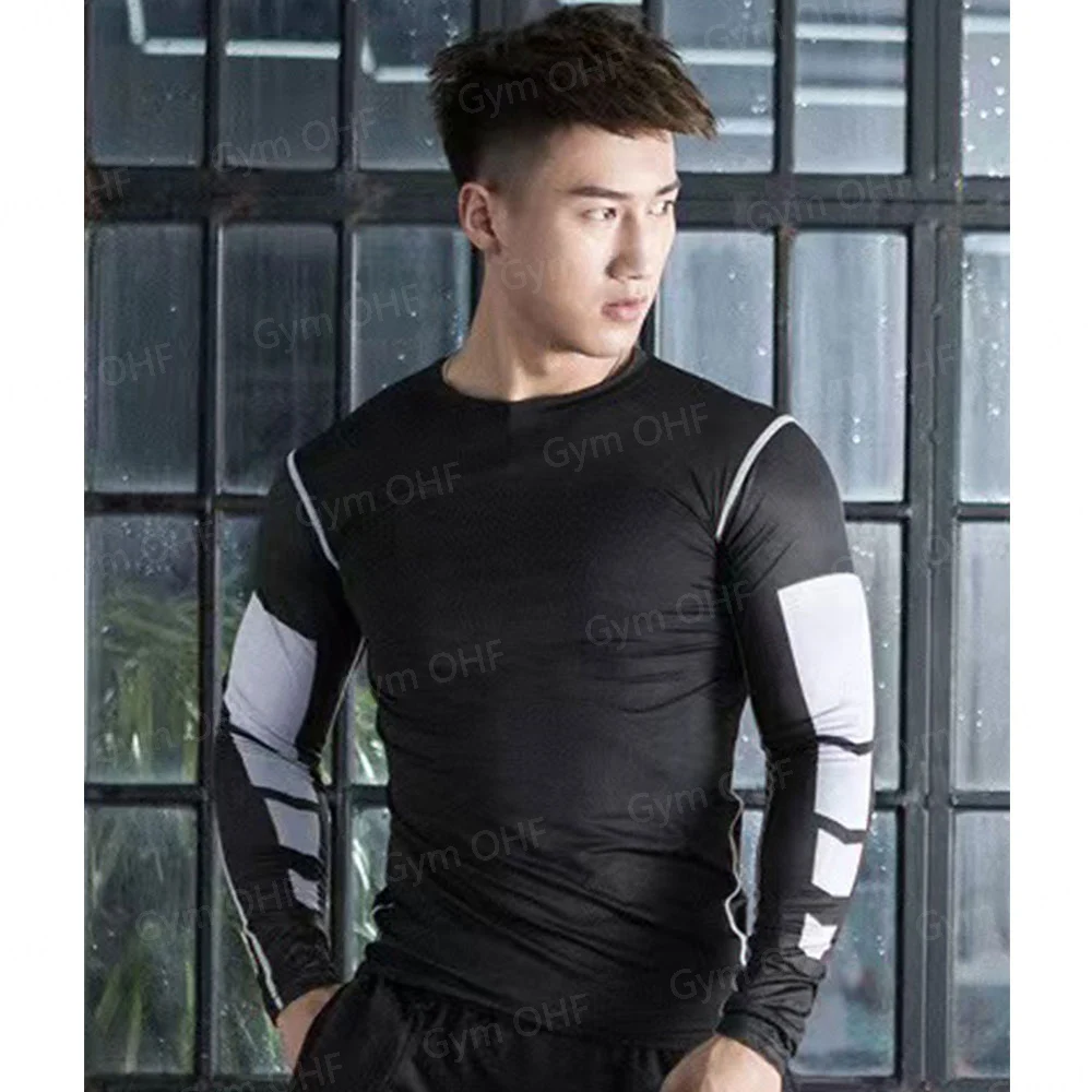 Spinne Kompression Shirt Herren Rashguard Fitness Für Männer Gym Sport T-Shirt Laufen Sweatshirt Outdoor Bergsteigen Training – Detail 31