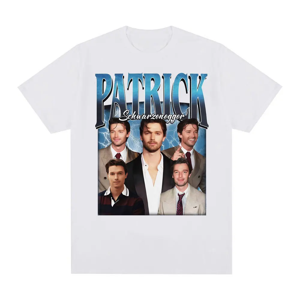 باتريك شوارزنيجر ريترو 90s الجرافيك تي شيرت للرجال النساء Harajuku فيلم قصير الأكمام تي شيرت موضة عادية القطن التي شيرت