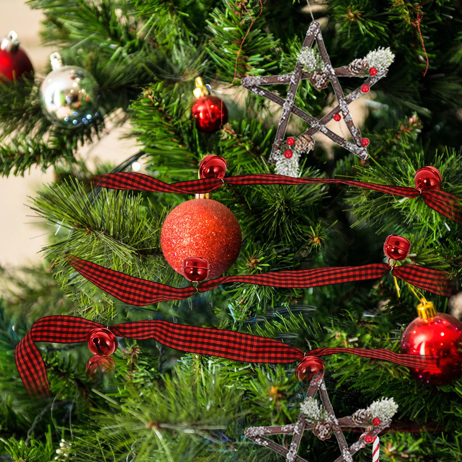 

1Pcs Christmas Tree Hanging Ribbon Pendant Bell Decorative Ornament Holiday Party Supplies Christmas Tree Decor Hanging