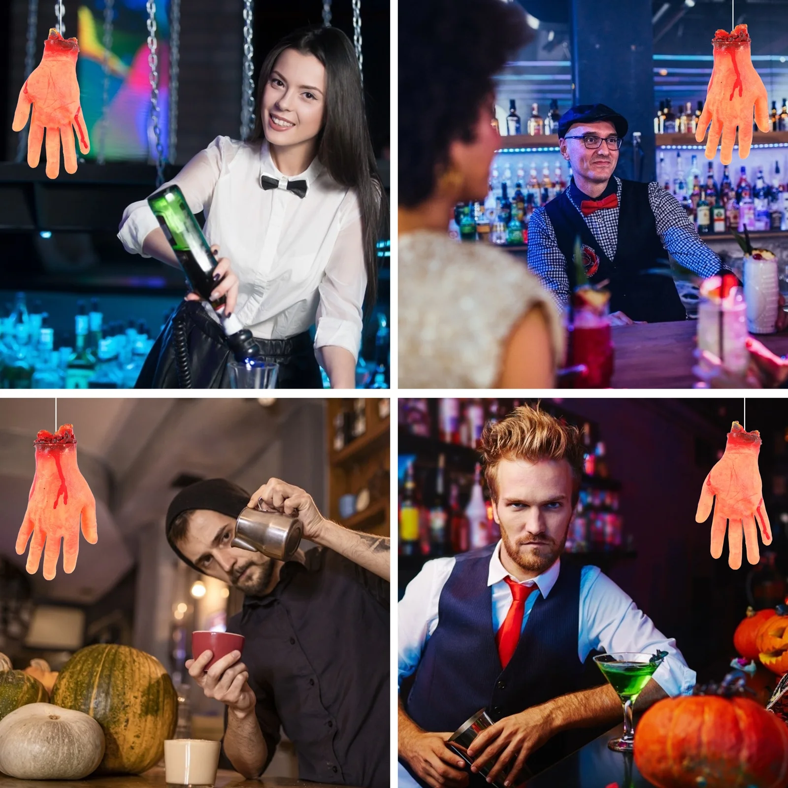 

1Pcs Blood Hand Props Halloween Simulation Scary Trick Supplies Decorative Tools Simulating Hand Props