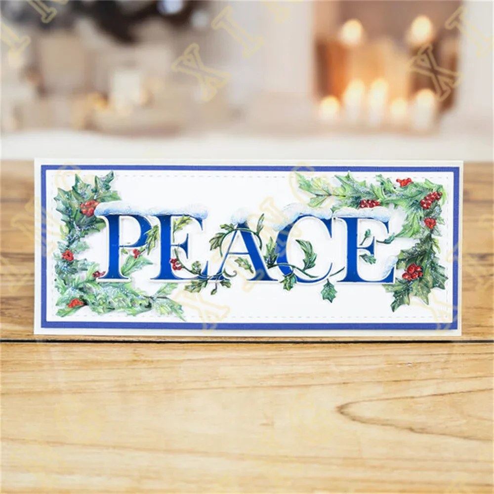 قوالب القطع المعدنية فرع هولي المرحة والمشرقة لعام 2024 لصنع ورق القصاصات وبطاقات النقش والحرف اليدوية لصنع القطع الاستنسل