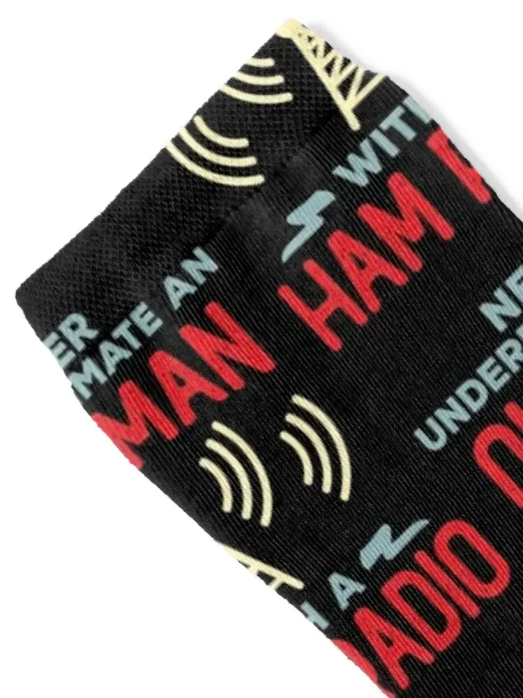 Never Underestimate an Old Man with a Ham Radio Socks funny gifts Men's kawaii Socks Men Women's