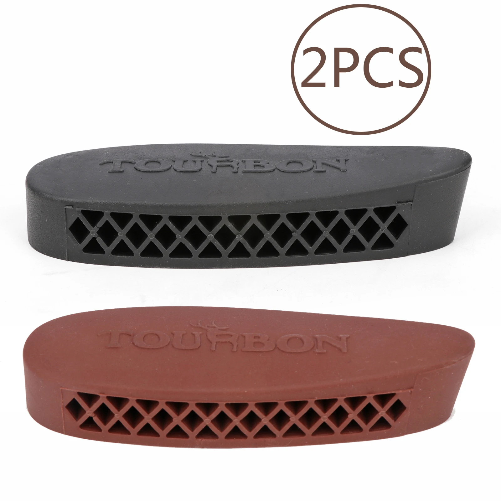 Tourbon Hunting Accessories  Rifle Rubber Buttstock Pad Shotguns Non-Slip Recoil Pads 2 Pieces Black Brown for Shooting