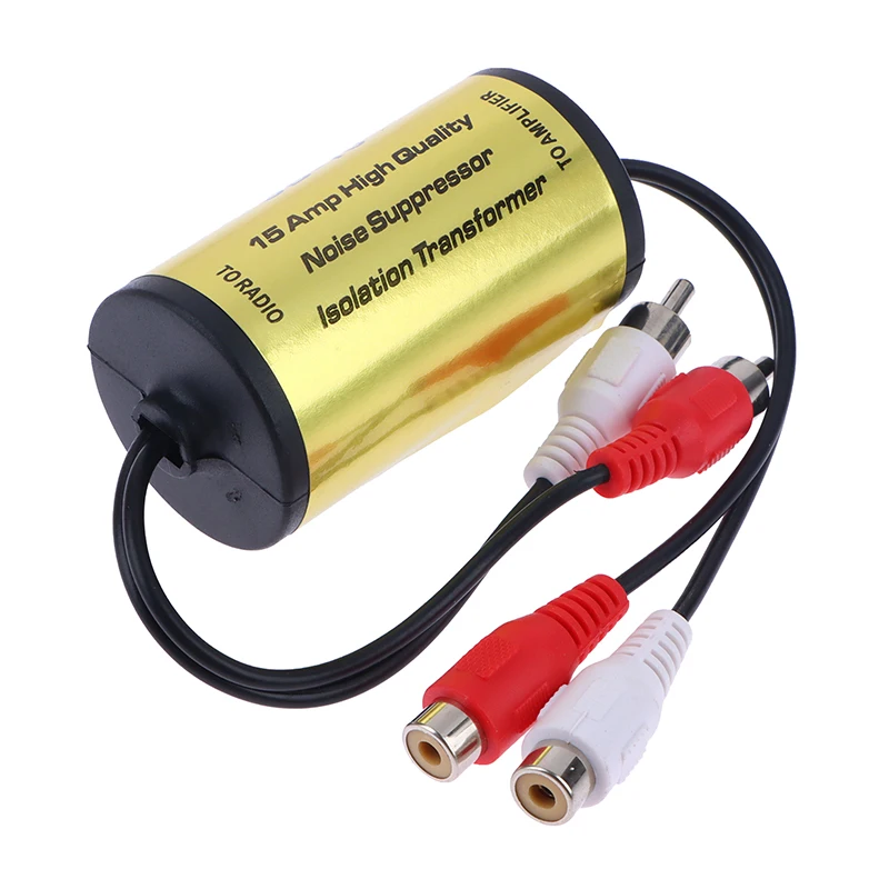 RCA Audio Noise Filter Suppressor Ground Loop Lsolator For Car And Home Stereo 2×RCA Male 2×RCA Female 