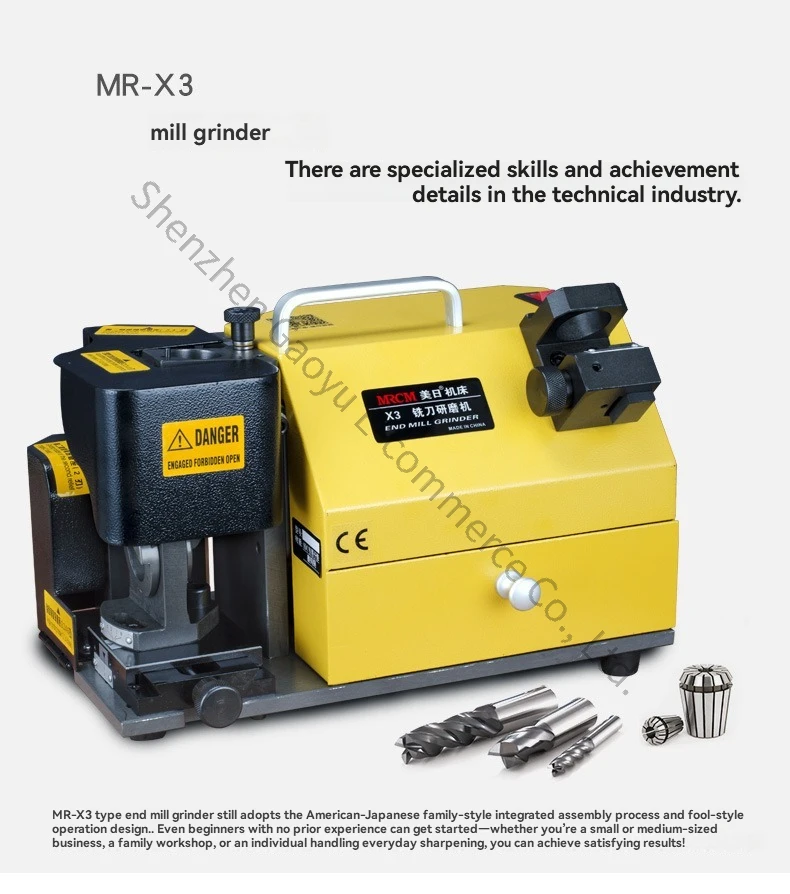 MR-X3 Electric Milling Cutter Grinder Drill Grinder Fast Grinding  Milling Cutter Grinder 2/3/4 Multi-blade End Mill Grinding