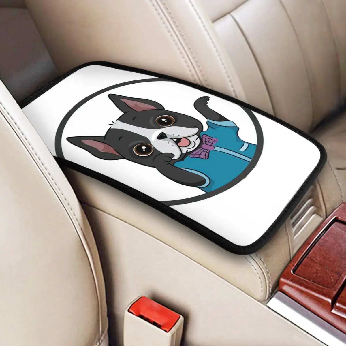 American Bulldog Car Accessories Car Handrail Box Cushion Custom Print Non-slip Car Armrest Cover