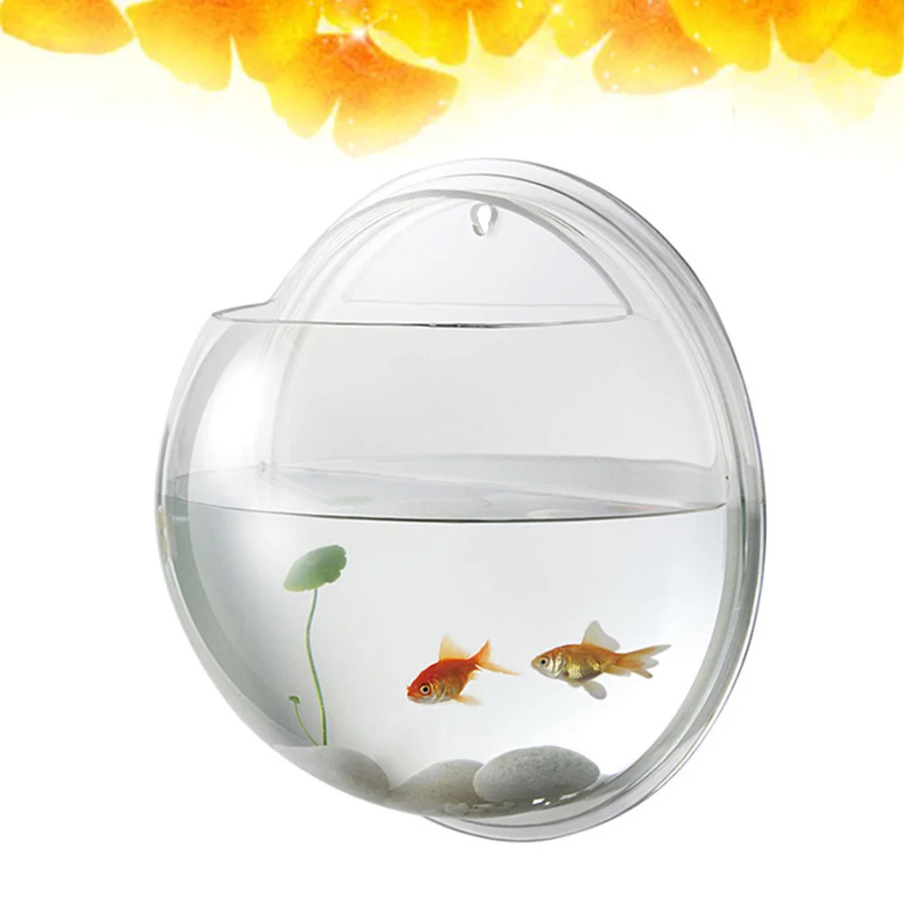 

Transparent Creative Wall Mounted Acrylic Fish Tank Space Saving Hanging Aquarium Home Decor Fish Aquarium Supplies