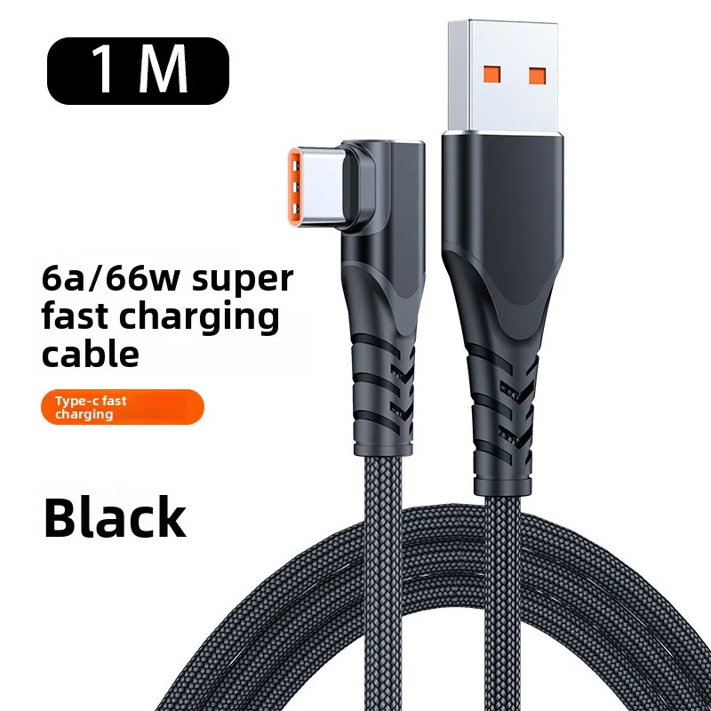 كابل بيانات شحن سريع للغاية، كابل ألعاب بزاوية 6 أمبير (على شكل حرف L)، متوافق مع هواوي (100 وات)، أجهزة Xiaomi وAndroid