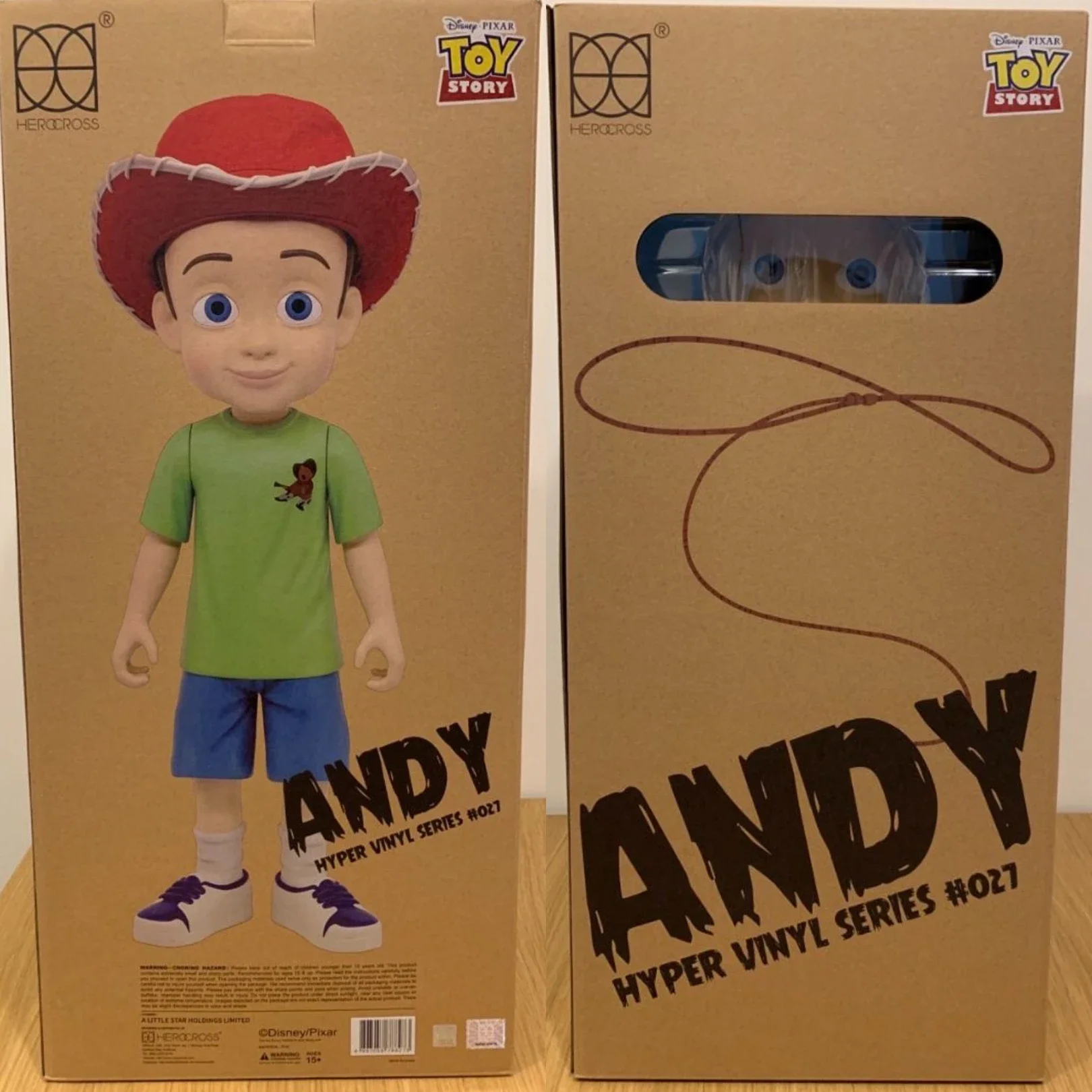 60CM Original Disney Herocross HVS # 027 Toy Story Andy 1/2 Buzz