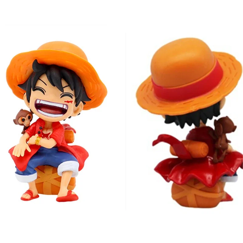 원피스 만화 애니메이션 데스크탑 자동차 장식품 Luffy Zoro Sitting Q 버전 트렌디 액션 피규어 컬렉션 선물