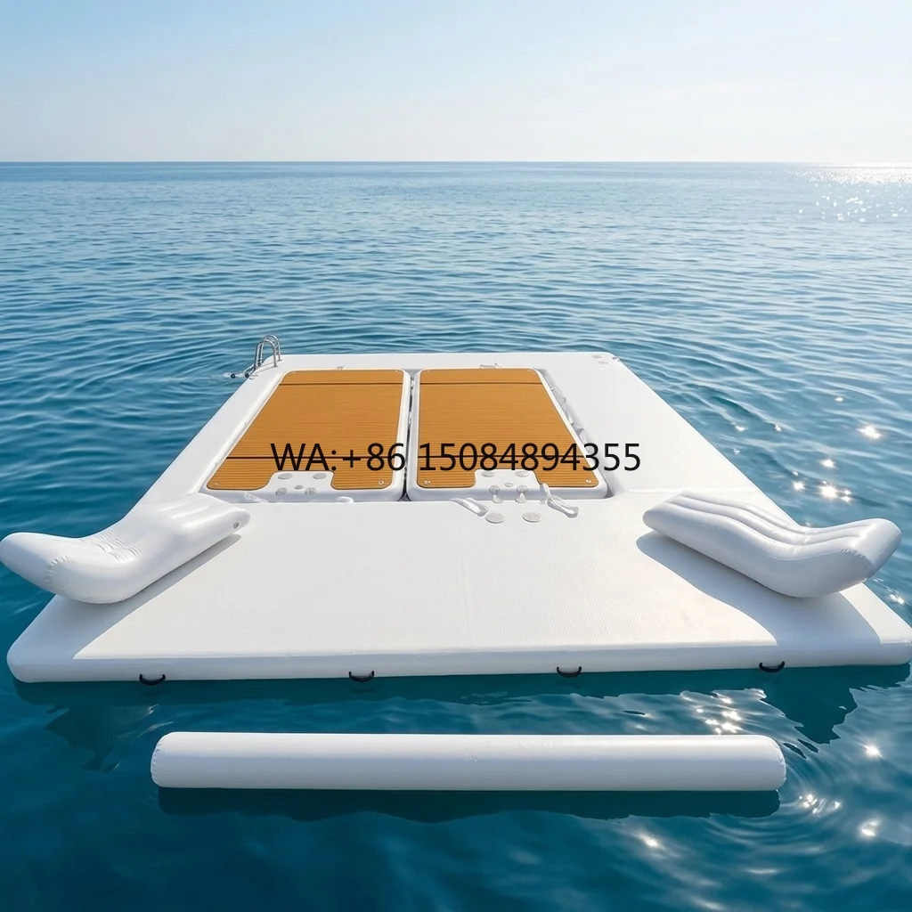 Piscina Inflable Flotante Resistente con Red Antimedusas para Natación en el Mar, Océano o Yate