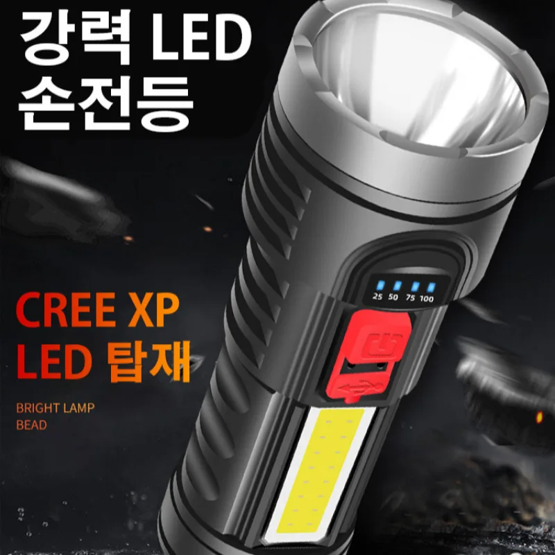 All-purpose rechargeable flashlight side lamp handle-type work light