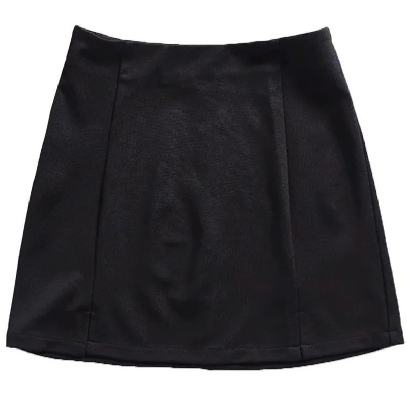 Clothing Tight Skirts for Woman Zipper Womens Skirt with Slit Black Wrap Mini Short Aesthetic Vintage Trend Streetwear Casual V