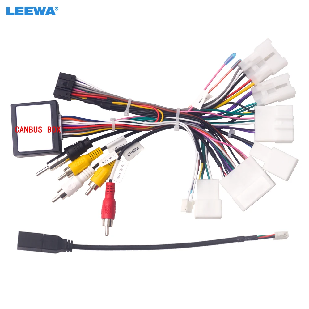 

Автомобильный 16-контактный адаптер жгута проводов LEEWA с коробкой Canbus для установки Toyota Camry/RAV4/Highlander/Land Cruiser