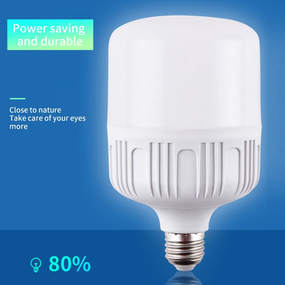 2 Pack High Watt E27 LED Light Bulb 165-265V 180° Beam Angle LED Bulb White Light Lamp Bulb Commercial Lighting