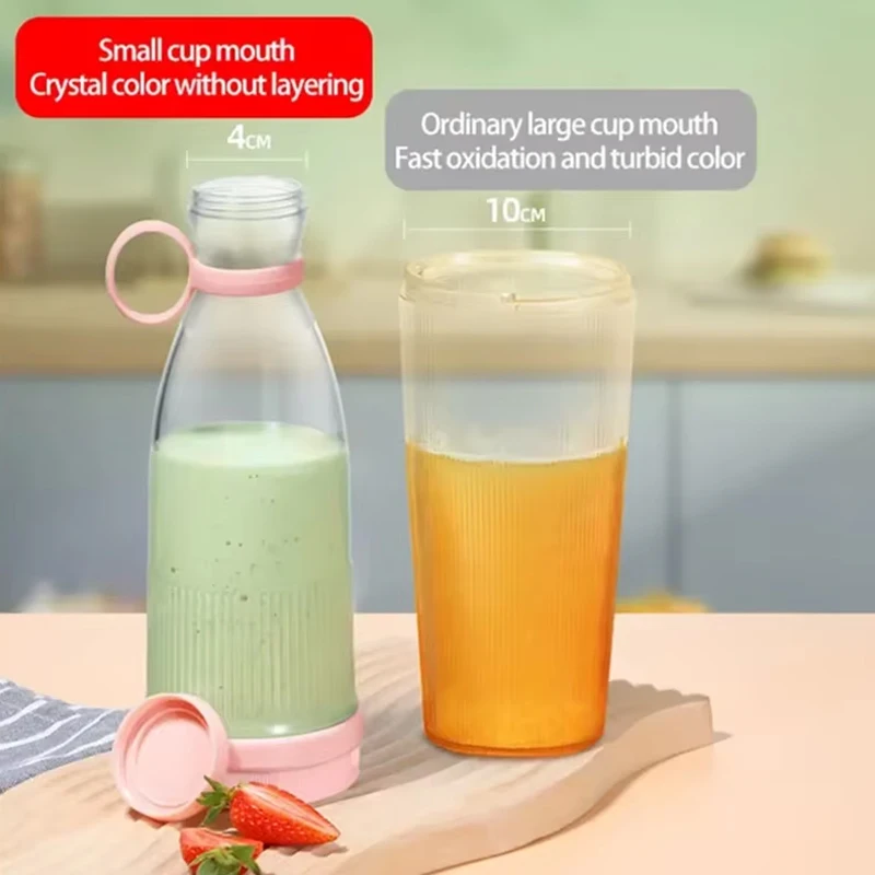 Pembuat Jus Elektrik Cangkir 6 Bilah Blender Mesin Milkshake USB Alat Pencampur Susu Buah Portabel Blender Jus Segar Mini