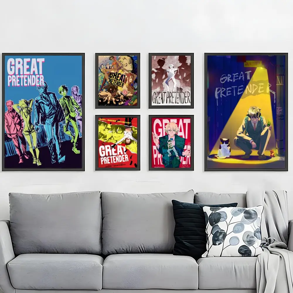 anime Great Pretender Poster HD Waterproof Self-Adhesive Wall Art – Multi-Scene Use, Top Gift Pick