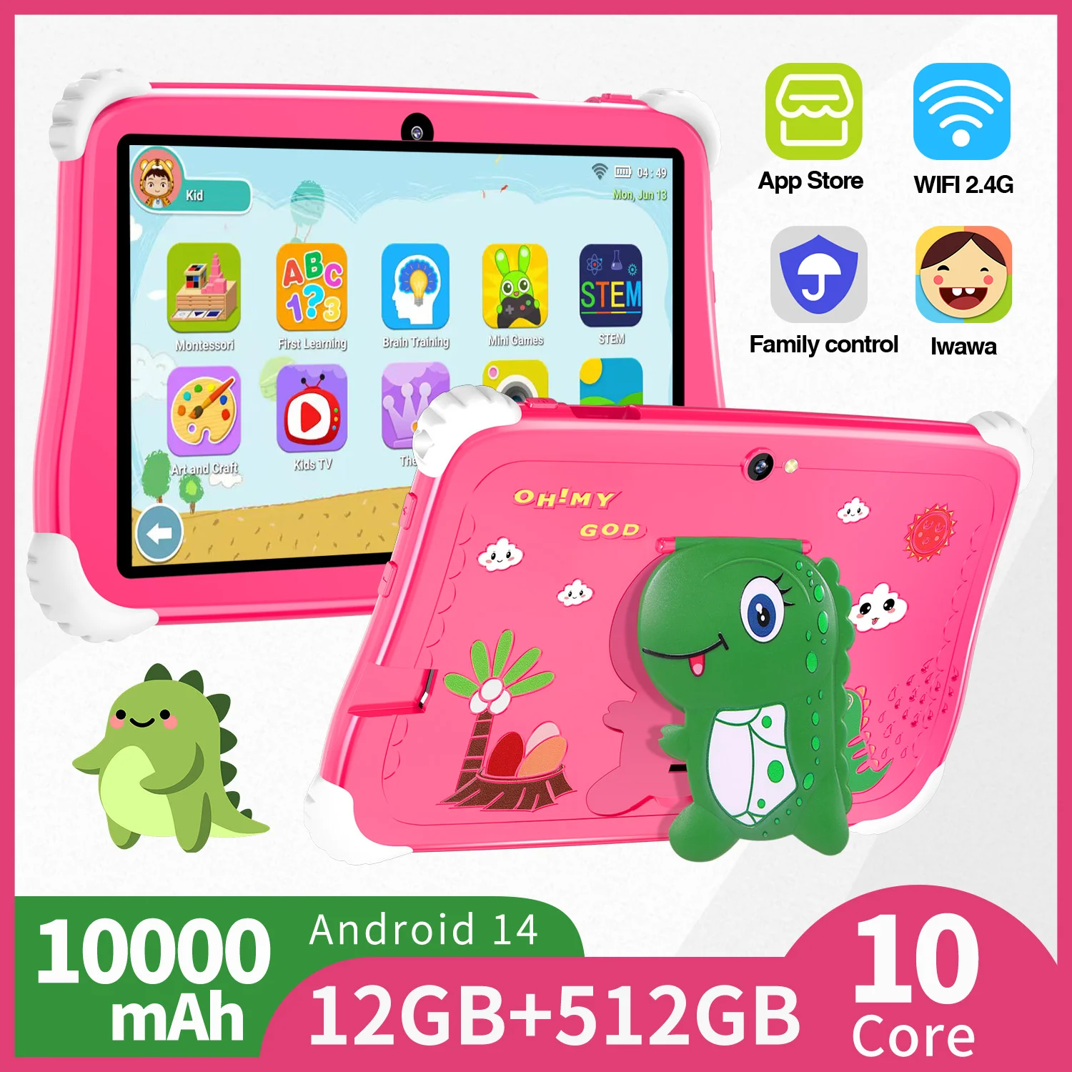 

Cute Cartoon 7 Inch Android Tablets For Kid 4G Wifi Dual SIM Card Children Learning Tabs Educational Software Gaming Tablet PC