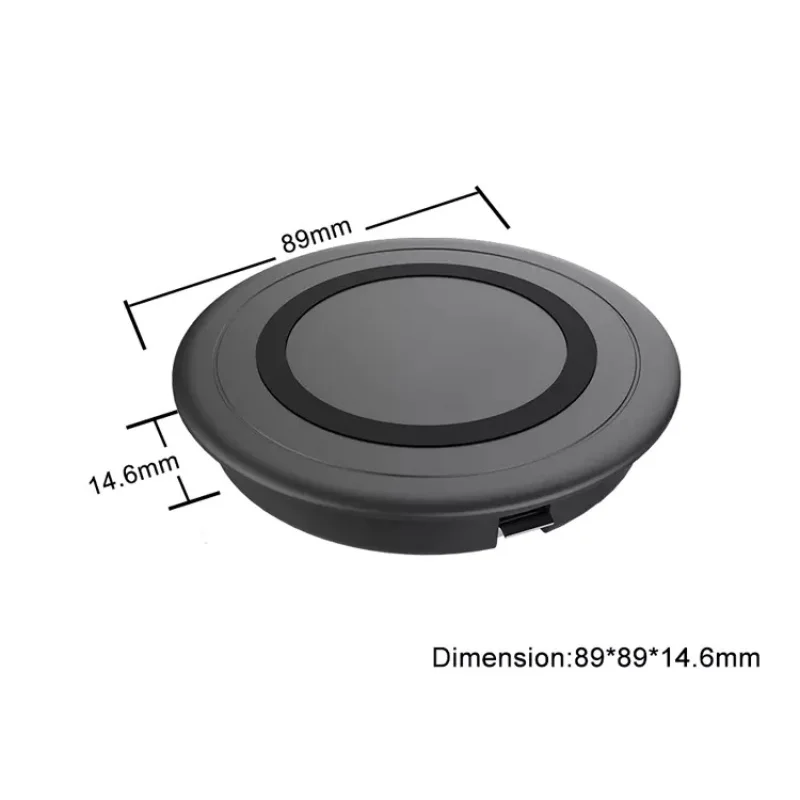 (Op Maat) Aluminium Qi Meubels Draadloze Oplaadtafel Draadloze Oplaadpad Embedded Qi Draadloze Oplader