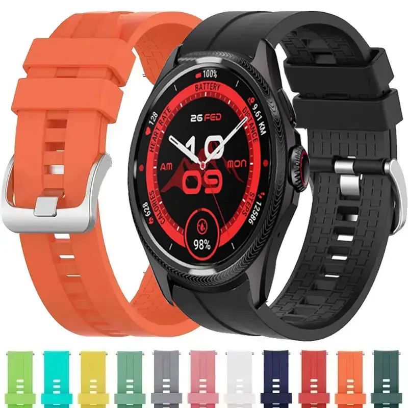 

Silicone Smartwatch Accessories Bracelet For TicWatch Pro 3 Ultra Strap E3 E2 S2Pro X GTW 2021 Correa 22mm Soort Watch Band