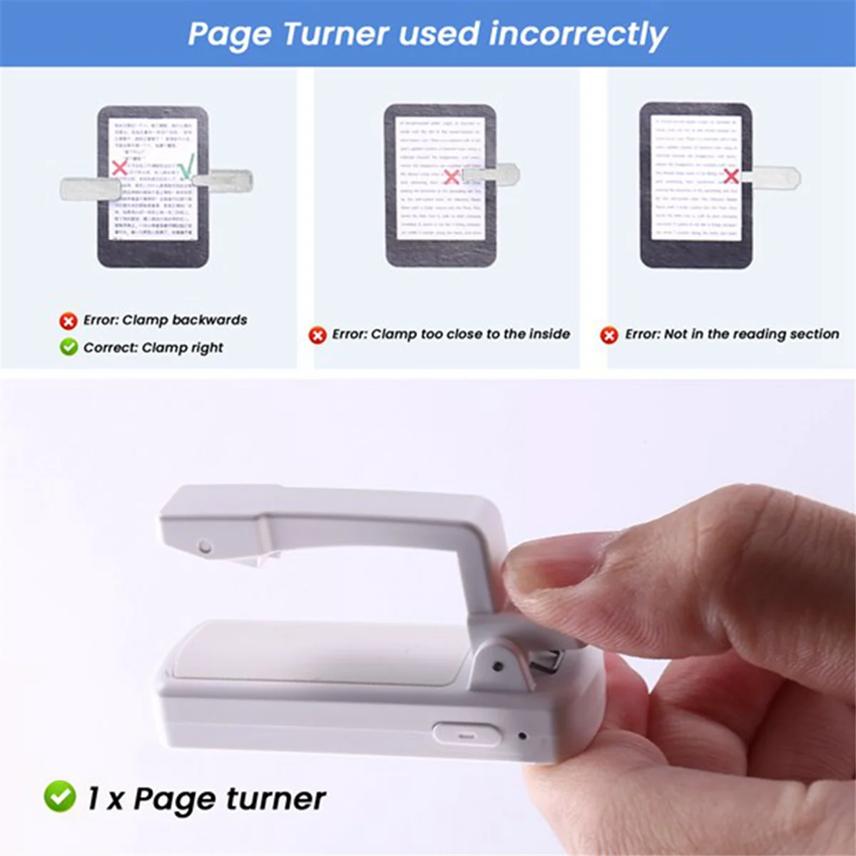 Remote Control Page Turner Ring for Kindle Paperwhite Oasis, Bluetooth E-Reader Controller,Camera Shutter D07 Pro_A02I