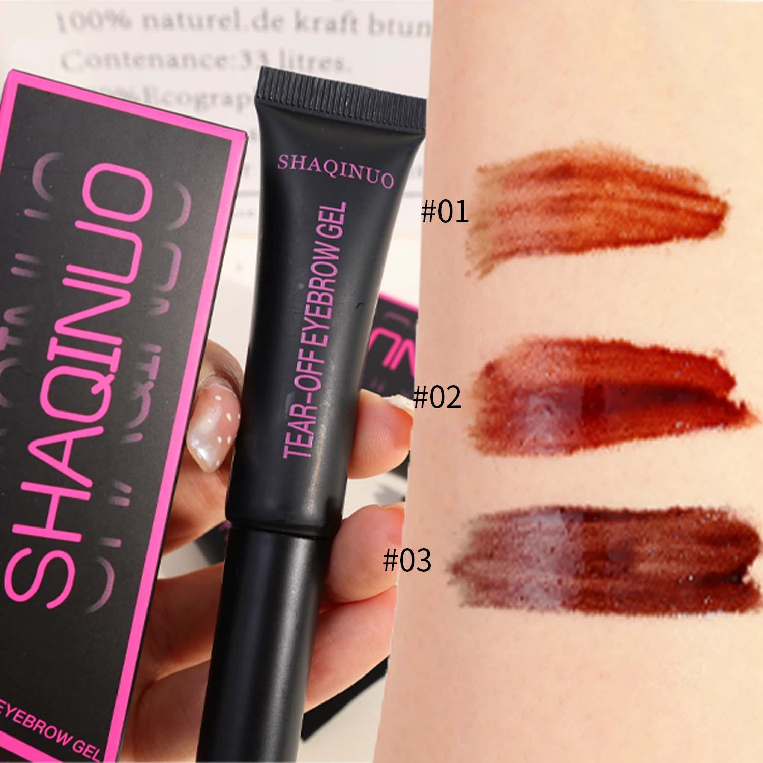 Tearing Off Eyebrow Gel Makeup Semi-Permanent Waterproof Long Lasting Tattoo Tint Sweatproof Peel Off Dye Eyebrow Cream Cosmetic