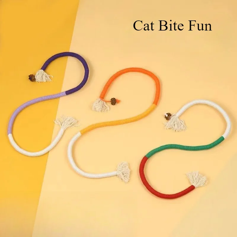 

Cat Toy Biting Rope Insect Galls Fruit Grinding Stick Self Fun Relieving Boredom Teasing Cat Stick Cotton Rope Toy