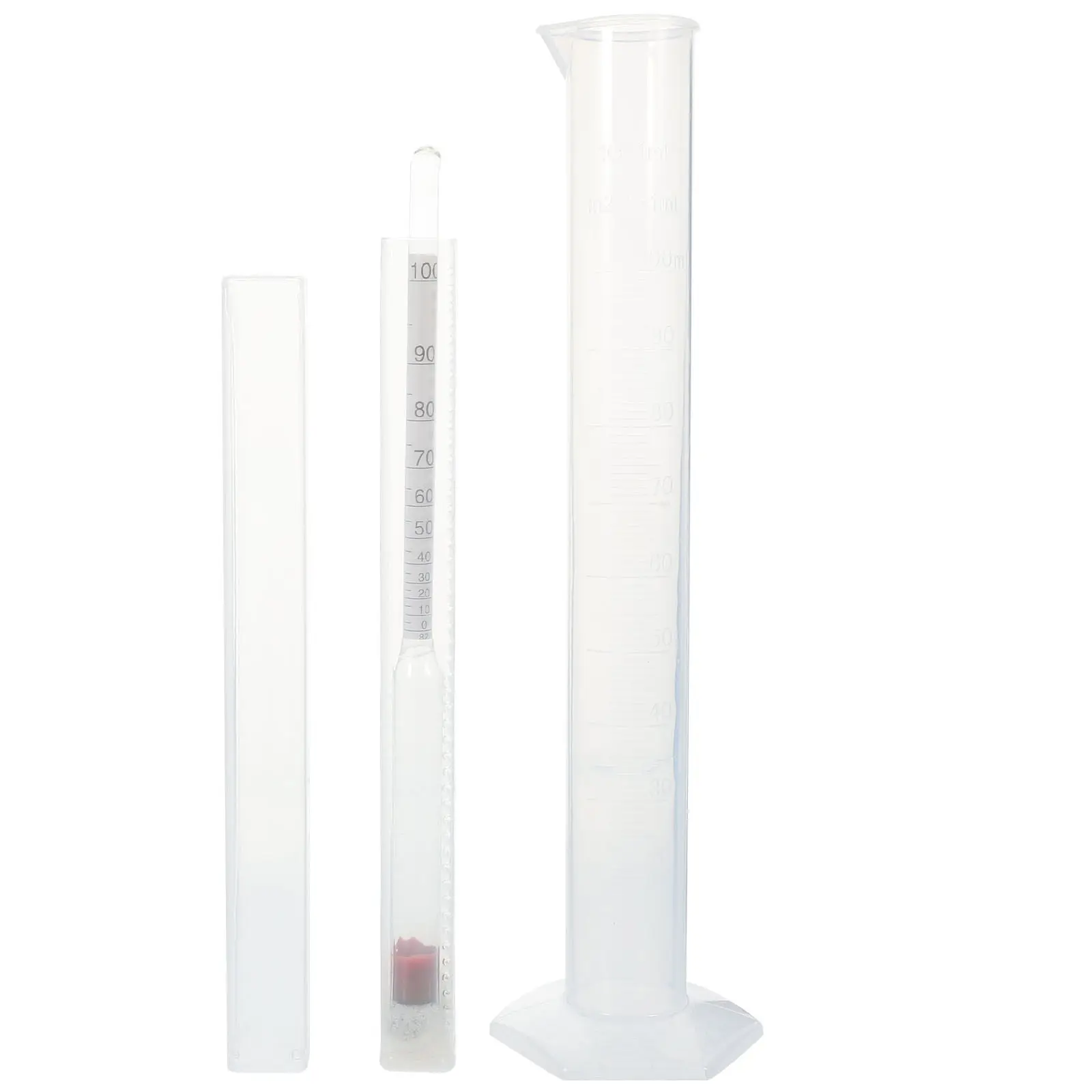 1Set Triple Scale Alcohol Hydrometer Glass Plastic Lightweight for Home Brewing Accurate Alcohol Sugar Gravity Measurement Wine