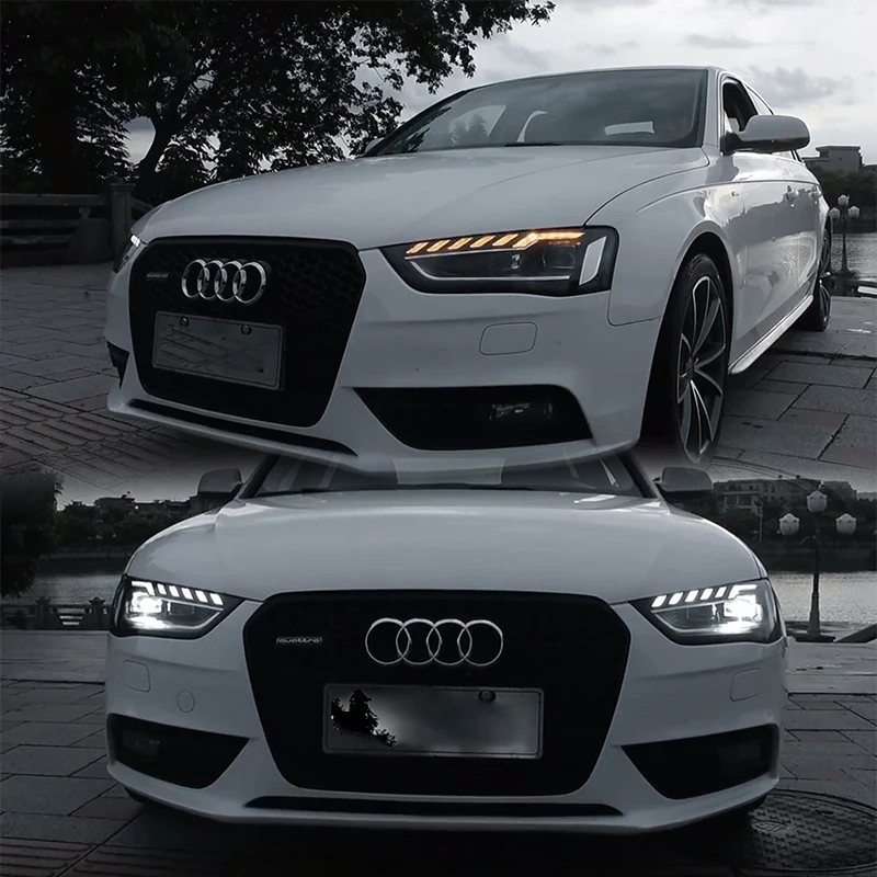 Accessories Head Lamp for Audi A4 2013-2016 A4L B8 LED Headlights Projector Lens DRL Front Signal Light Automotive
