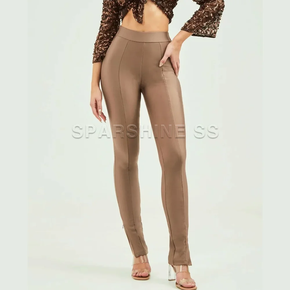 2026 Women's High Waist Skinny Pants Ankle Zip Design Butt Lifting Slim Fit Trousers Stretchy Smooth Fabric Party Clubwear Pants