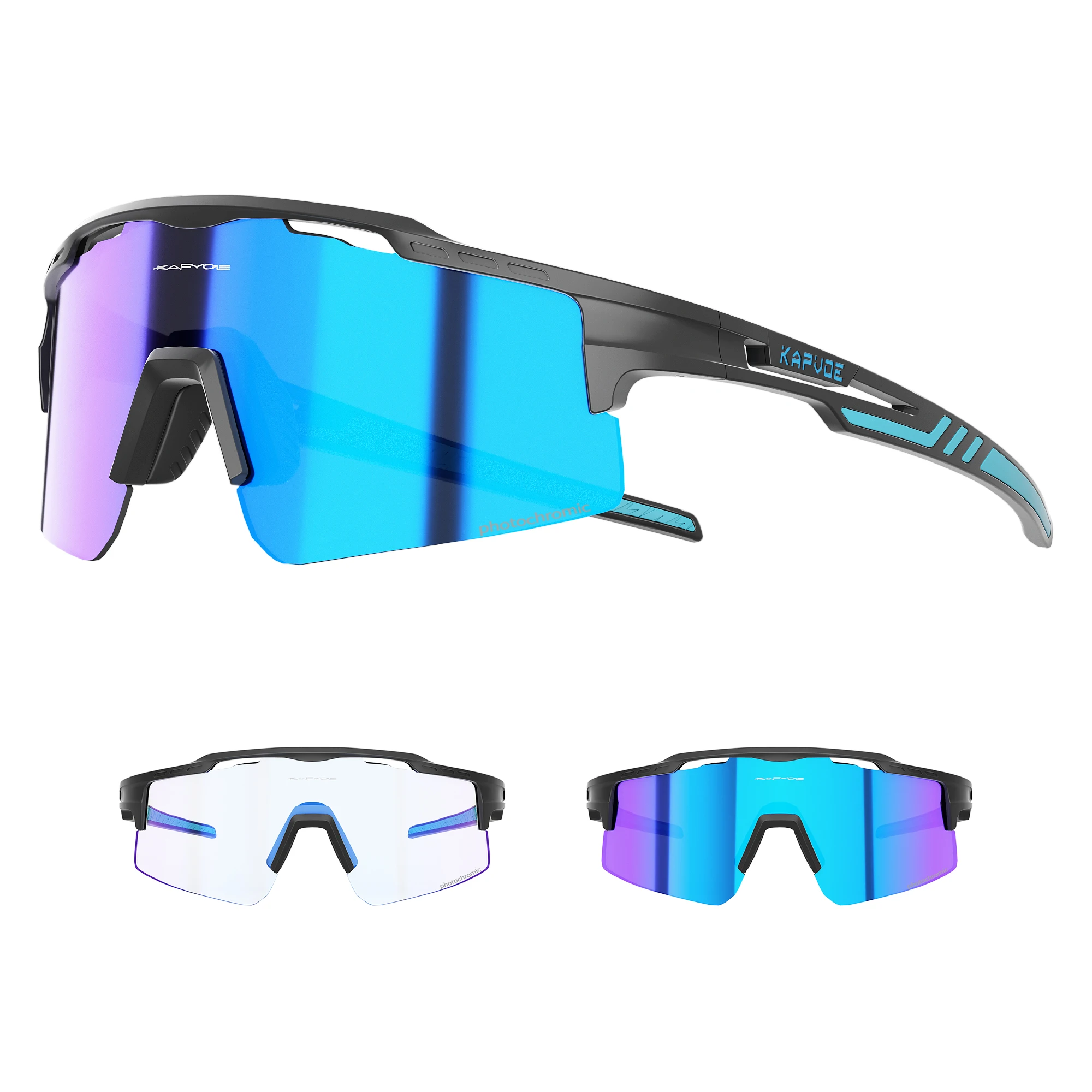 Kapvoe Outdoor Photochrome Fahrrad Sport Brille Männer Frauen Rennrad Sonnenbrille UV400 MTB Radfahren Eyewea Schutzbrillen
