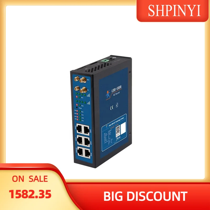 USR-G808-EE EMEA & APAC Wifi Industrial Long Range 4g Lte Wireless Routers With Dual Sim Card Slot