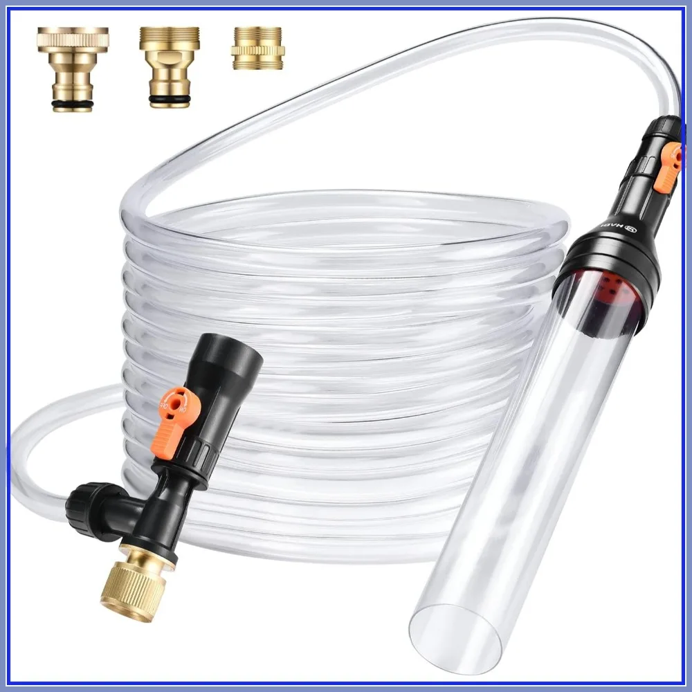 

Aquarium Gravel Vacuum Water Changer Siphon with 50ft Hose for Fish Tank Cleaning, Quick Pump Tool