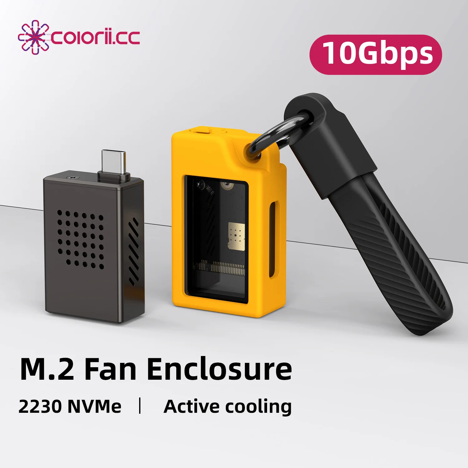 2230 M.2 NVMe SSD Enclosure with Cooling Fan USB 3.2 Gen 2 to NVMe PCI-E M.2 SSD Case for Laptop iPhone 16 Pro 15 iPad