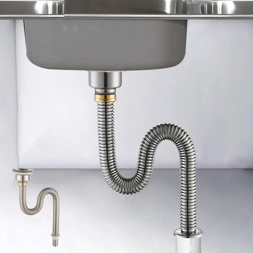 Kitchen Sink Drain Pipe Stainless Steel Sink Strainer With Sink Stopper/sealing Lid Kitchen Sink Sewer Pipe Drain Tubing Pipe