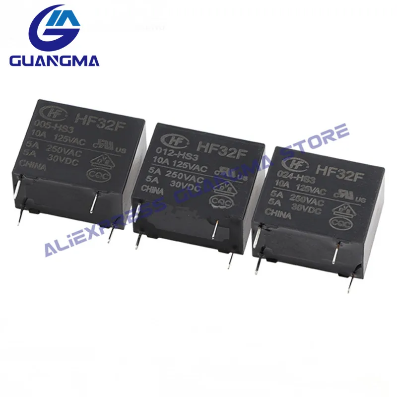 Imagem -05 - Relé Hf33f-024-hsl3 Hf33f-005-hs3 Hf33f- Zs3 50 Pcs Hf33f005 012 024-hs3 Zs3hsl3 3a 5a 10a 250vac 4pin 5pin Dc5v 12v 24v