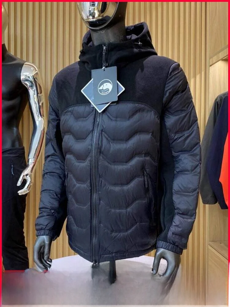 

Мужская легкая пуховая куртка с капюшоном, водонепроницаемая, дышащая, теплая, на молнии, из нейлоновой ткани, с 3D-эффектом, белая, с наполнителем из пуха