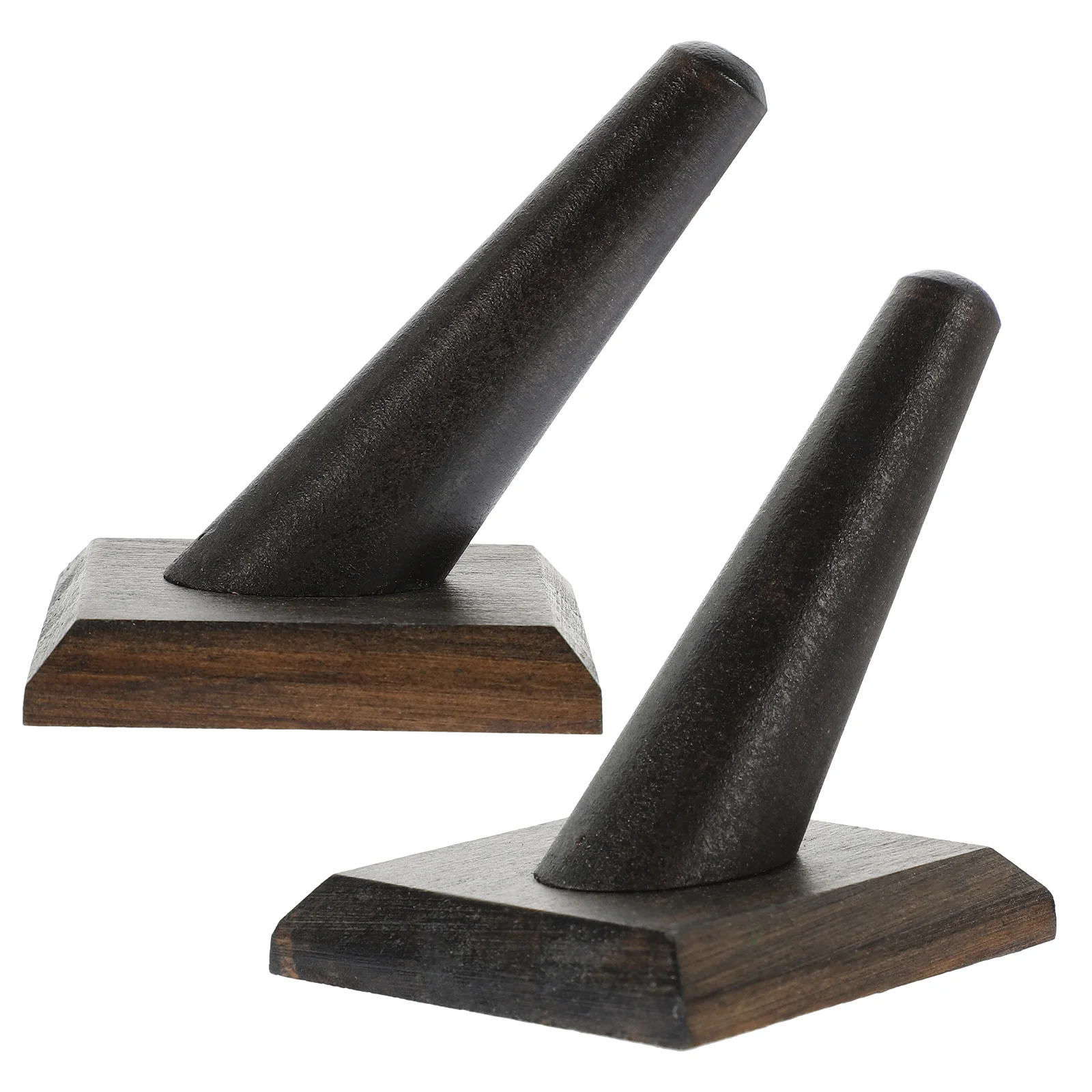 

2Pcs Desktop Ring Display Rack Wooden Pillar Stand for Jewelry Organization Easy Find Finger Rings At Home Or Shop