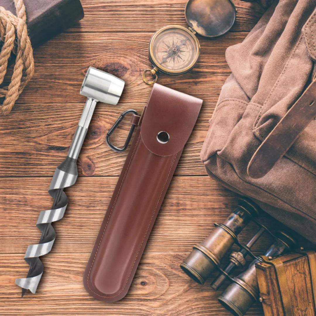 Hand Auger Wrench Outdoor Survival Settlers Punch Tool Wood Drill Peg and Manual Hole Maker Multitool Outdoor Wood Punch Tools