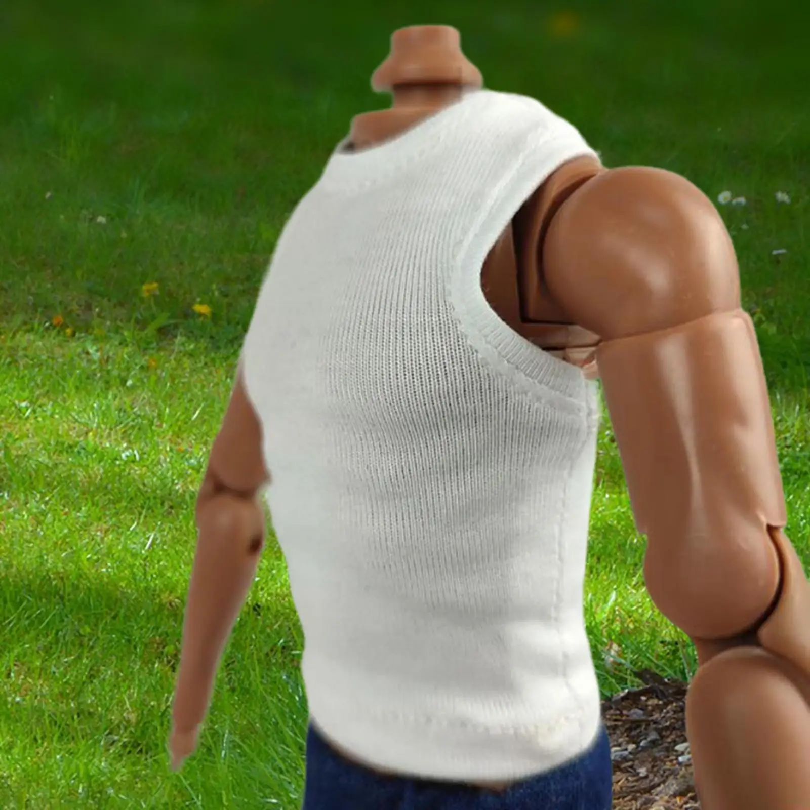 Colete Miniatura de Moda para Bonecos em Escala 1/6, Camiseta Sem Mangas para Figuras de Ação Masculinas de 12 Polegadas