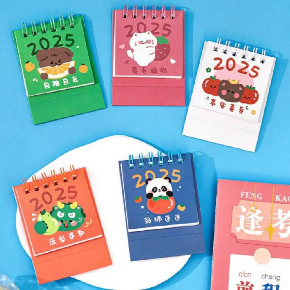 Cartoon Fruit 2025 Calendar Cute Agenda Organizer Fruit Text Calendar Mini Schedule Planner Mini Desktop Calendar Desk Check-in