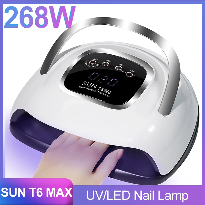 268W profissional unha secador lâmpada para manicure poderoso UV gel unha lâmpada com display lcd automático sensoriamento gel polonês secador lam