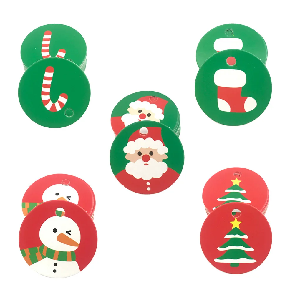 

100Pcs Xmas Tags Festive Hanging Labels for Christmas Presents DIY Wrapping Craft Projects Reusable Decorative Cards Home