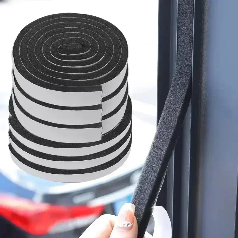 Foam Door Window Sealing Strip Weather Stripping Self-Adhesive Soundproof Windproof Dustproof Draught Insulation Tape Wholesale