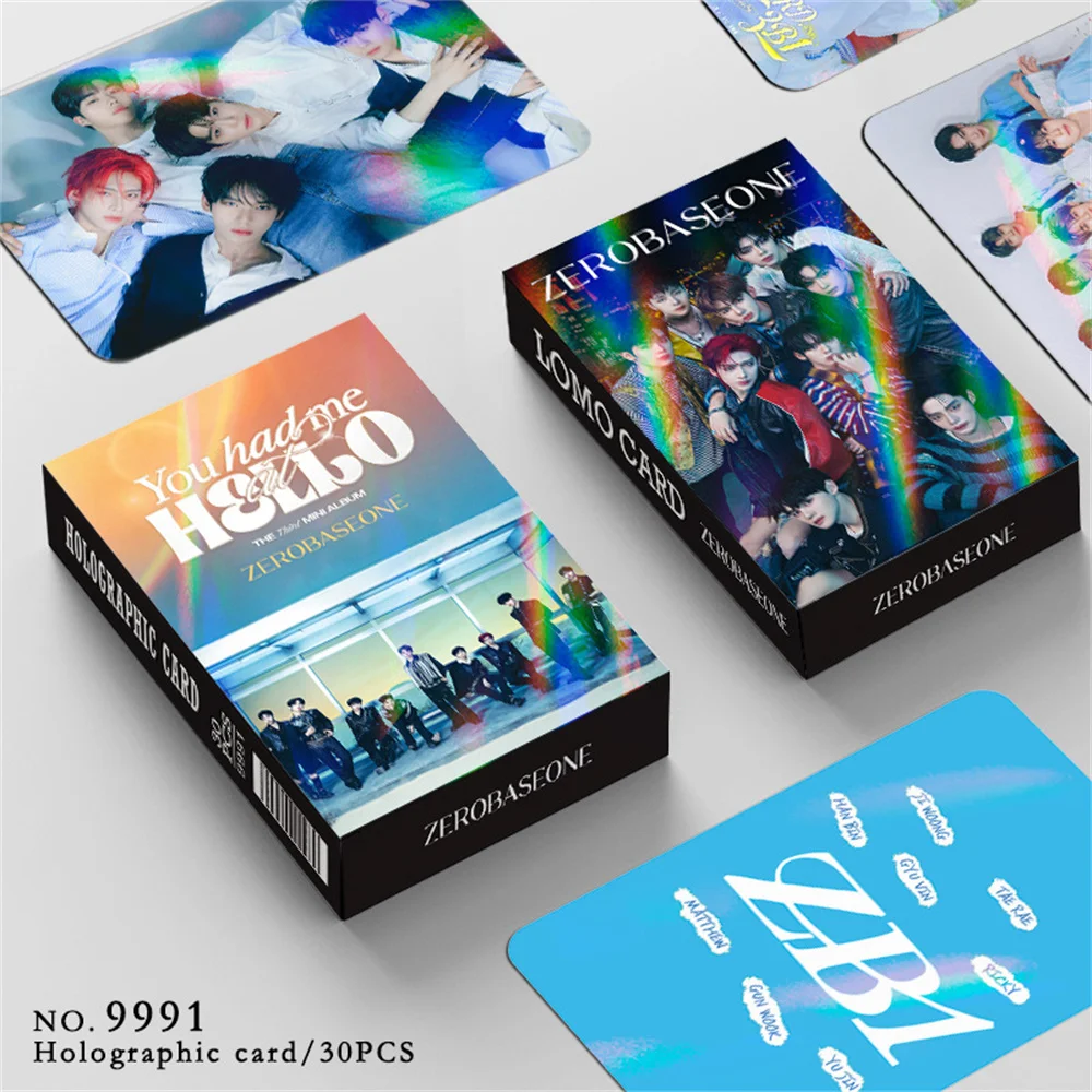 30Pcs/Set KPOP ZEROBASEONE HD Photocards High-quality Laser LOMO Cards Matthew Ricky Zhanghao Boxed Postcard Fans Collection