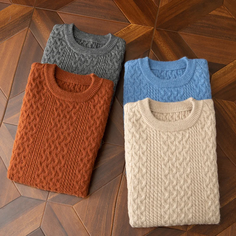 New Autumn and Winter Sleeveless Cashmere Vest Men Work Sweater Solid Color Knitted Thickened Vest Men High Quality