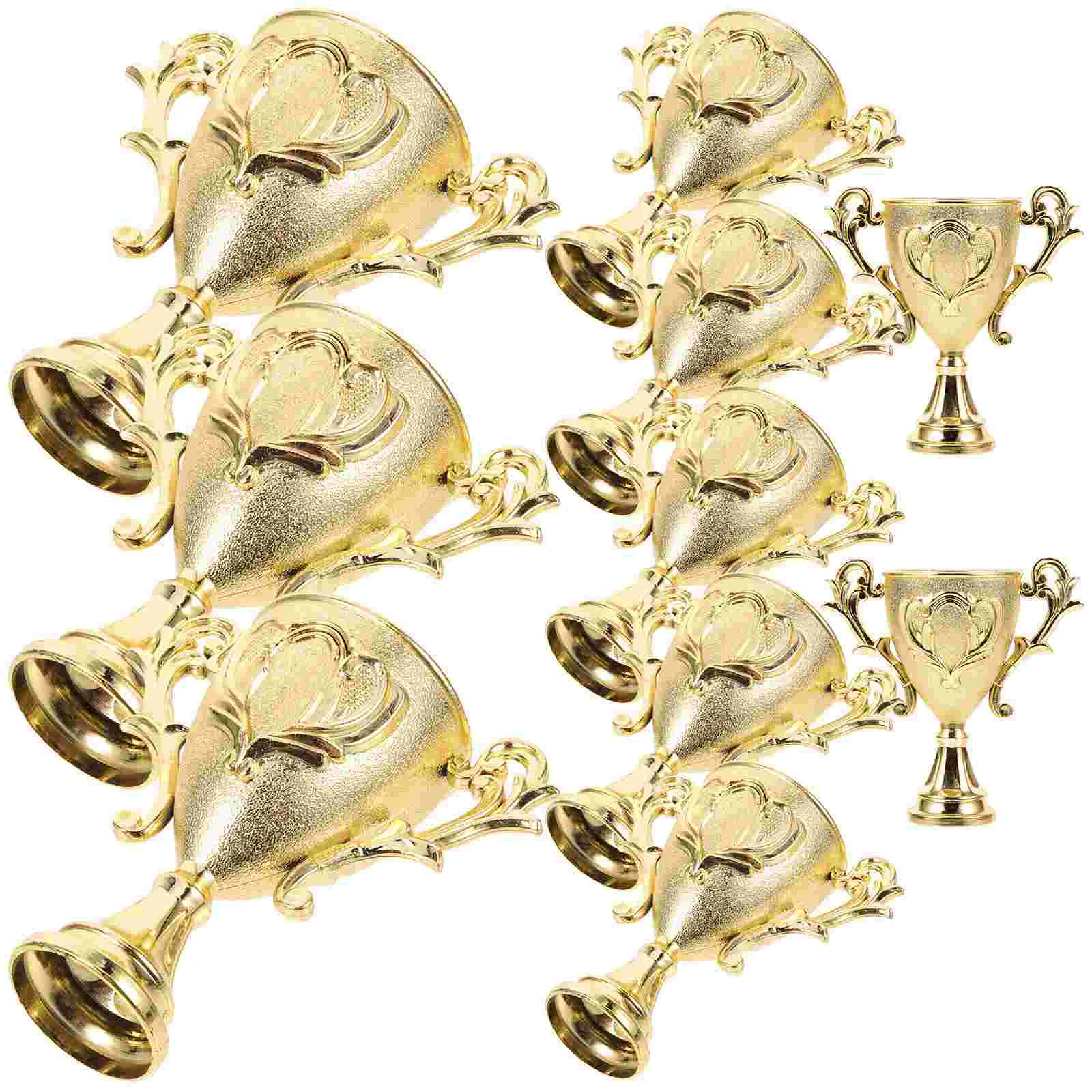 

10 Pcs Gift Child Gold Decor Sports Trophy Plastic Competition Trophies Small Prize