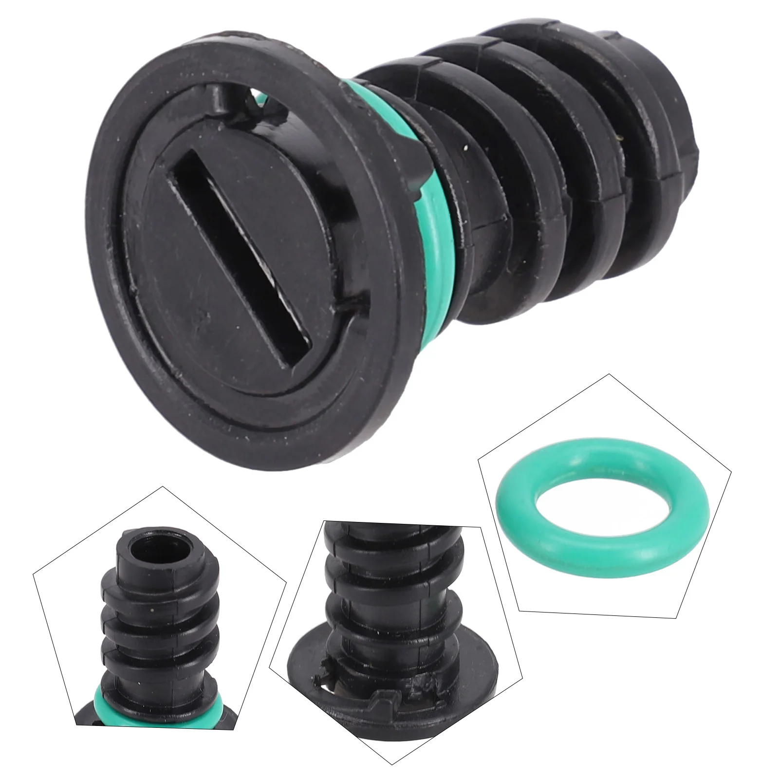 1pc Car Engine Oil Sump Plug Drain Plastic For Mercedes-Benz C63 For AMG S-Class S550 S550e #A0029902017 Black & Green