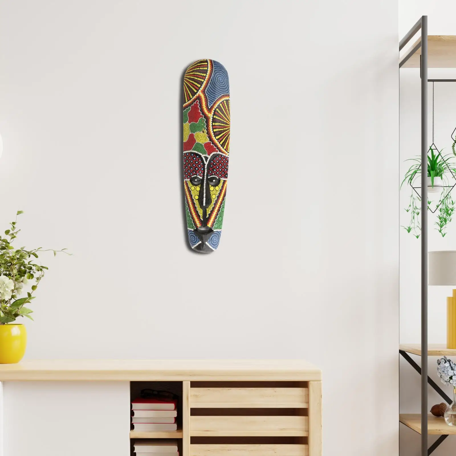 Dazzling Wall Decor African Crafts Unique Painted Mask Hanging Decor Inspired By African Totems Exaggerated